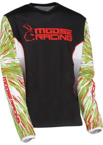 Moose Offroad Agroid, maillot jeune , couleur: Vert/Rouge/Noir , taille: XL
