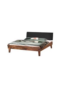Hasena Bettgestell »Golea«, Akazie Massiv, Mit Polsterkopfteil, Zwei Verschiedene Liegehöhen schwarz, Größe Liegefläche B/L: 90 cm x 200 cm...