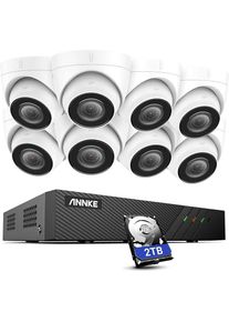 SANNCE - Système de sécurité vidéo en réseau PoE 5MP,NVR de surveillance 8CH 5MP avec compression vidéo H.264 +,4 Kit caméra résistant aux