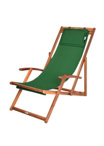 Casaria® Sedia sdraio verde legno di acacia 60x94x94cm