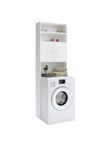 Casaria® Mobile per lavatrice bianco 195x63x20cm