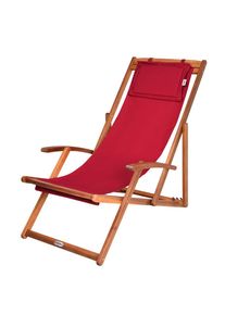 Casaria® Sedia sdraio rossa legno di acacia 60x94x94cm