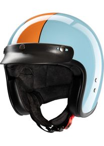 Redbike RB-801 Gasoline, open face helmet , color: Light Blue/Orange , size: S