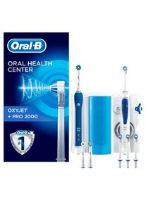Oral-B Oral B Mundpflegecenter »Oxyjet + Pro 2000«, (Set) blau, Reinigungstechnologie der PRO 2000 Zahnbürste mit den Vorteilen der OxyJet Munddusche