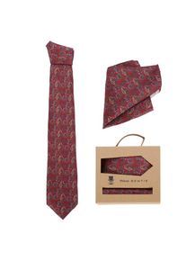 Prince BOWTIE Krawatte und Einstecktuch im Set, Rot, One Size