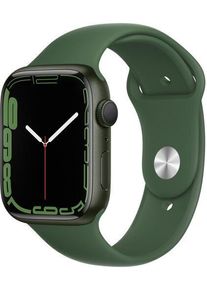 Apple Watch Series 7 Aluminium 45 mm (2021) | GPS + Cellular | groen | Sportbandje Klaver
