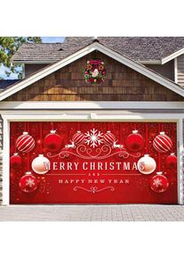 7x16 Ft Merry Christmas Holiday Banner Garage Door Party Decor Background Wallpaper Background for Festival Celebration Supplies