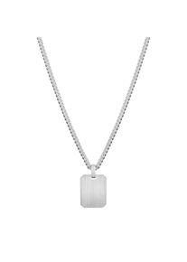 IDENTIM Collana da uomo con piastre di incisione Ciondolo a forma di ottagono Argento massiccio 925 placcato in rodio