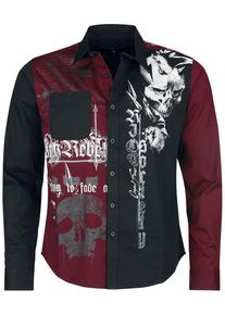 Rock Rebel by EMP Shirt with Rock Rebel Prints Hemd schwarz/bordeaux