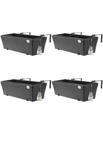 Casaria® Fiorere set di 4 polyrattan nero