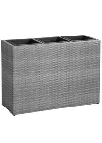 Casaria® Fioriere da esterno polyrattan grigia 83x30,5x60cm