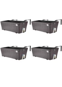 Casaria® Fiorere set di 4 polyrattan marrone