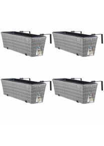 Casaria® Fiorere set di 4 polyrattan grigio