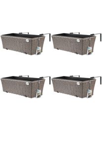 Casaria® Fiorere set di 4 polyrattan crema