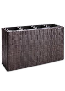 Casaria® Fioriere da esterno polyrattan marrone 95x27x60cm