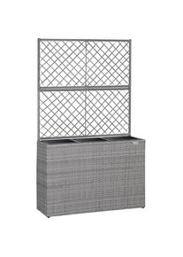 Casaria® Fioriere con traliccio polyrattan grigio