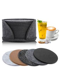 11pcs Round Felt Coaster Dining Table Protector Pad Heat Resistant Cup Mat Coffee Tea Hot Drink Mug Placemat Kitchen Accessories
