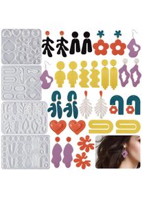 Geometric Earring Pendant Silicone Mold DIY UV Epoxy Resin Mould Handmade Jewelry Making Tools Necklace Keychain Handmade Crafts