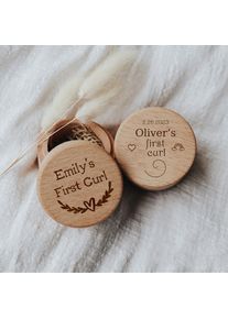 Personalised First Curl Baby's First Lock of Hair Keepsake Box Engraved Wooden Trinket Box Christening Baby Shower Gift