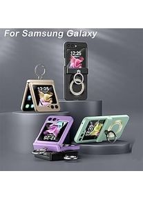 Handy Hülle Handyhüllen Für Samsung Galaxy Z Flip 5 Magnetischer Adsorptionsfall und Displayschutzfolie Bling Strass Kristalldiamant PC