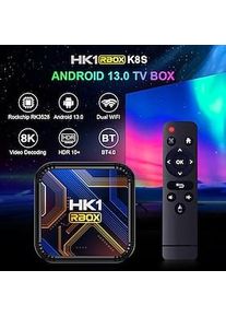 Smart-TV-Box HK1 Rbox K8S Android 13 8K Android-TV-Box RGB-Licht 4 GB 64 GB WiFi6 Dual-WLAN 2023 PK Android 12 6K