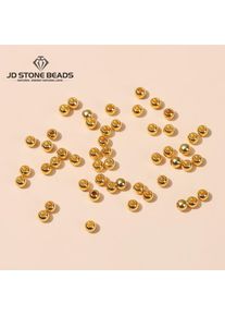 50 Pcs/lot 4mm Golden Copper Round Spacer Beads For Jewelry Making Diy Handmade Bracelet Necklace Beading Accessories Supplies