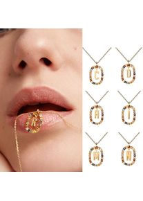 26 English Letters Pendant Necklace Zircon Fashion A - Z Initial M S C K Trendy Alphabet Long Chain For Women My Name Jewelry
