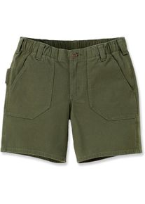 Carhartt Rugged Flex Canvas Work, shorts vrouwen , kleur: Donkergroen , maat: W18