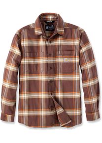 Carhartt Rugged Flex Flannel, shirt , kleur: Bruin/Oranje/Beige , maat: M