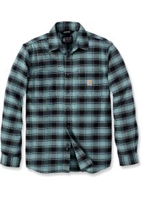 Carhartt Rugged Flex Flannel, camicia , colore: Nero/Chiaro Petrolio , dimensione: M