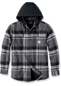 Carhartt Rugged Flex Flannel Fleece, stoffen jas , kleur: zwart/grijs , maat: L