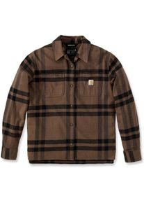 Carhartt Rugged Flex Flannel, chemise femme , couleur: Marron/Noir , taille: S