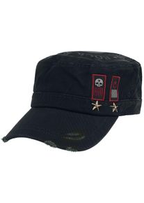Rock Rebel by EMP - Rock Cap - Black Army Cap with Print, Patches and Studs - voor Mannen - zwart