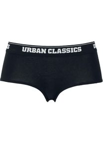 Urban Classics Pantyset - Ladies Logo Hipster 2-Pack - XS tot XL - voor Vrouwen - zwart