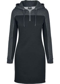 Urban Classics Ladies 2-Tone Hooded Dress Kleid schwarz/charcoal