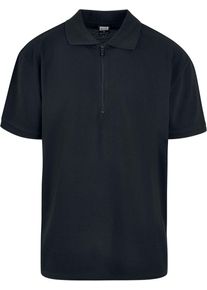 Urban Classics Poloshirt - Oversized Zip Polo - M tot L - voor Mannen - zwart