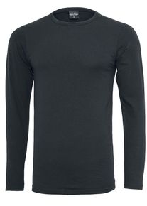 Urban Classics Shirt met lange mouwen - Fitted Stretch - XL tot XXL - voor Mannen - zwart