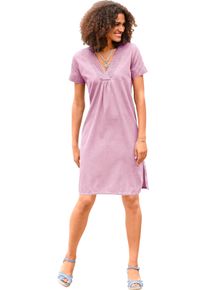 Damska Džínsové šaty s výstrihom do V, bavlna svetloružová veľkosť 46