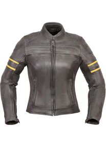Modeka Iona, leather jacket women , color: Black/Yellow , size: 44