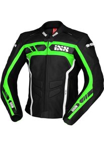 iXS RS-600 1.0, leather jacket , color: Black/Green/White , size: 54