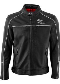 Rusty Stitches Chase, giacca di pelle , colore: Nero/Bianco , dimensione: 5XL