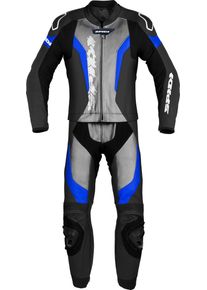 Spidi Laser Touring, combinaison en cuir 2pcs. , couleur: Noir/Gris Clair/Bleu , taille: 54