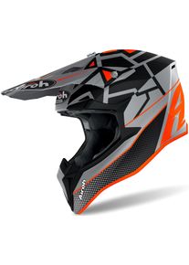 Airoh Wraap Mood, casque de protection , couleur: Mat Orange/Gris/Noir , taille: M