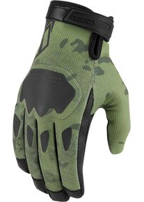 Icon Hooligan CE Camo, gants , couleur: Vert Foncé/Noir , taille: S