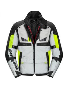 Spidi Crossmaster, casaco têxtil H2Out , cor: Cinzento Claro/Preto/Amarelo Néon , tamanho: M