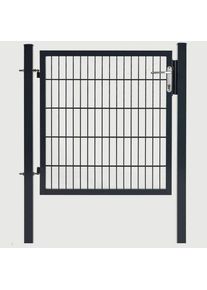 Portillon grillag&eacute; &agrave; 1 battant anthracite Largeur 1000 mm Wellker, 800 mm, 6/6/6 mm