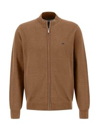Plus size : Fynch-Hatton, Cardigan with small logo on the chest in a Brown