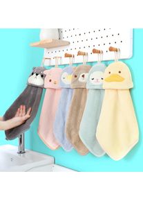 Soft Coral Velvet Kids Shower Towel Hanging Quick Drying Hand Towel Microfiber Towel Cleaning Cloth Kitchen Supplies