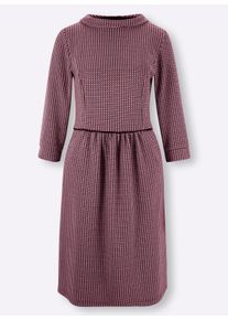 Heine Damen Jerseykleid mit 2 Taschen in schwarz-altrosa-gemustert ,Gr&ouml;&szlig;e 34, Witt, 65% Baumwolle, 30% Polyester, 5% Elasthan