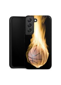 DeinDesign Galaxy S22 coque renforcée brillant Fire Sports Basketball Coque renforcée